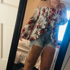 Adorable floral off the shoulder shirt